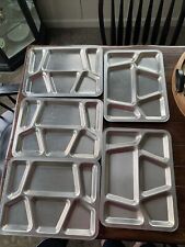 Vintage Military USA USN Stainless Steel 6 Compartment Mess Hall Trays picture