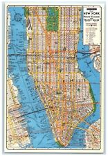 c1960 New York House Number Transit Guide Map New York Vintage Antique Postcard picture
