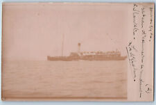 Bayeux Normandy France Postcard France Steamer Sailing 1904 RPPC Photo picture