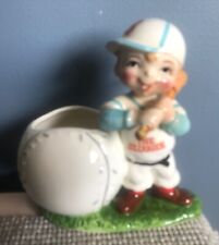 Vintage Lefton The Slugger Boy With Bat Ceramic Planter Baseball picture