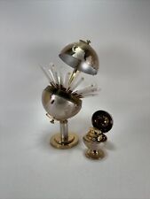 Age Rare Cigarette Dispenser Brass Globe World Ball With Lighter Mid Century picture