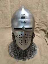 18Ga Medieval Bascinet Longface SCA Helmet Battle ready armour helmet A12 picture