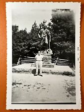 VINTAGE PHOTO Abraham Lincoln statue, Salem, Illinois 1958 Original Snapshot picture