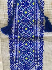 DIY Ukrainian hand Embroidered Men's Shirt Kit Blue Embroidery vyshyvanka inset picture