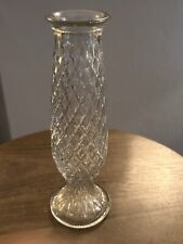 Vintage E.O. Brody Co 921 Diamond Lattice Style Clear Glass Bud Vase  picture