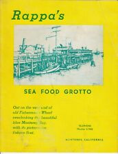 Vintage RAPPA'S SEAFOOD GROTTO Restaurant Menu, Monterey, California picture