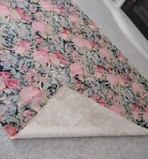 Vintage Floral Upholstery Fabric Pink Sage Green Black picture