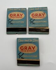 Vintage Matchbooks Gray Drug Stores Ohio Pharmacy 1950’s picture