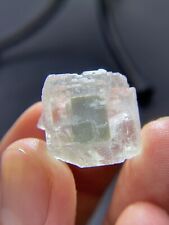 9.4g natural light green core transparent fluorite crystal mineral specimen picture