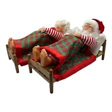 Vtg Gemmy 12” Snoring Mr & Mrs Claus Set Christmas Decor Animated (see Desc) picture