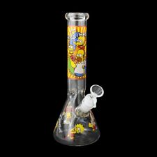 10'' Heavy Glass Bong Beaker Bubbler Hookah Tobacco Water Pipe w/downstem+bowl picture