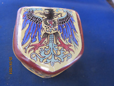 VINTAGE ENAMEL COAT OF ARMS TRINKET BOX JEWERLY BOX picture