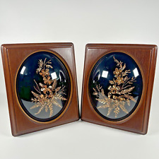 Set of 2 Vintage Saburo Gold Dipped Hawaiian Flowers And Leaves Bubble Frame picture