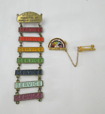 Vintage Lot of 2  Rainbow Girls Masonic BFCL Rainbow Girl Pin with Gavel Ribbon picture