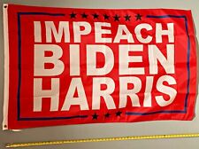 DONALD TRUMP FLAG  USA SELLER Impeach Biden Harris R 2024 USA Sign 3x5' picture