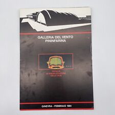 1984 Pininfarina Geneva Motor Show Wind Tunnel Brochure Italian Text picture