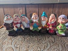 Disney Vintage Set Of 7 Dwarfs Rubber Toys 5.5