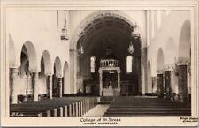 WINONA, Minnesota RPPC Photo Postcard COLLEGE OF SAINT TERESA Church Interior picture