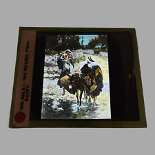 Colored Vintage Glass Magic Lantern Slide Religious Flight Into Egypt by W. Hole picture