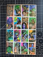 Vintage Obake Yokai Menko Cards Uncut Sheet Frankenstein Dracula Ultra Rare picture