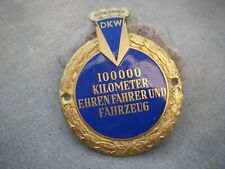 rare AUTO UNION DKW - 100.000 KILOMETERS MILEAGE Badge - honoring driver and car picture