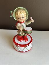 Vintage 1960’s Lefton 7660 Porcelain Drummer Boy Christmas Music Box Japan picture