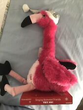 DanDee Christmas Animated Singing ‘Holiday’ Pink Flamingo Plush 14” Sitting NIB picture