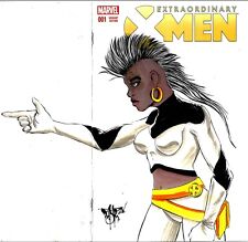 EXTRAORDINARY X-Men #1 Marvel Sketch Variant Comic W Original DCastr Storm Art picture
