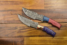 2Pcs Handmade Damascus Steel Hunting/Camping Skinner Knife - Wood Handle R-5006 picture