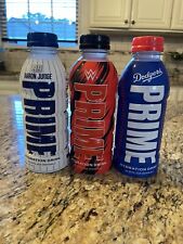 Judge, Dodgers Blue & WWE Prime Hydration Bottles In hand. Logan KDI 3 Bottles picture
