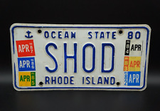 1980 - 1987 RHODE ISLAND Vanity License Plate - SHOD picture