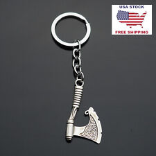 Viking Axe Battle Ax Warrior War Key Chain Pendant Keychain Gift - Silver Color picture