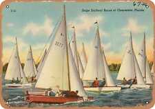 Metal Sign - Florida Postcard - Snipe sailboat races at Clearwater, Florida picture