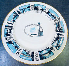 1962 Seattle World's Fair Exposition Seattle Souvenir Plate Space Needle More EX picture
