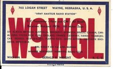 QSL 1939 Wayne Nebraska    radio  card picture