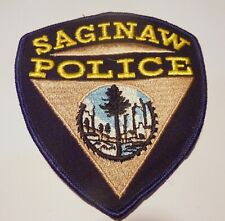 SAGINAW POLICE PATCH 1ST ISSUE MESH BACKING  GENUINE VTG ORIGINAL  SEE PHOTOS picture