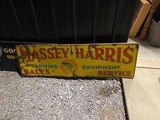 Vintage Early Porcelain Massey-Harris Farm Equipment Tractor Sign 60