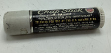 VINTAGE CHAP STICK LIP BALM WITH MOISTUTANE BY FLEET'S OLYMPICS IN METAL TUBE picture