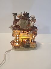 Porcelain Lighted Haunted House Hand Painted 