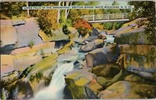 Antique Linen Postcard Posted 1940s Upper Falls Ammonoosuc Bretton Woods NH USA picture