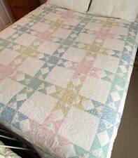 Vintage Arch Quilt Eight Point Star Cotton Coverlet Full/Queen picture