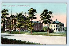 Cedar Rapids Iowa IA Postcard Coe College  Buildings Trees 1910 Vintage Antique picture