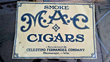 Vintage Original 1920's SMOKE MAC CIGARS Tin Advertising Sign picture