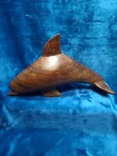 Beautiful Vintage Handcarved Solid Ironwood Dolphin Sculpture picture