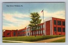 Wellsboro PA-Pennsylvania, High School, Antique Vintage c1947 Souvenir Postcard picture