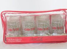 Coca Cola Anchor Hocking Coke Is It 8 oz Glasses Set In Original Case Pack of 4 picture