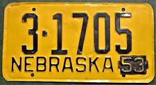 NEBRASKA License Plate 1952 - 1953 - GAGE COUNTY (3) #1705 picture