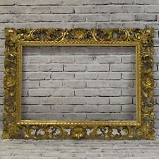 19th cent old wooden frame florentine style original gilding 34.2 x 22.4 in picture