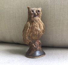 Vintage Studio Carved Art Pottery Owl Signed Vaz Or Va3 5” picture