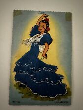 Andalusia Blues Dress Markets Antique Vintage Postcard picture